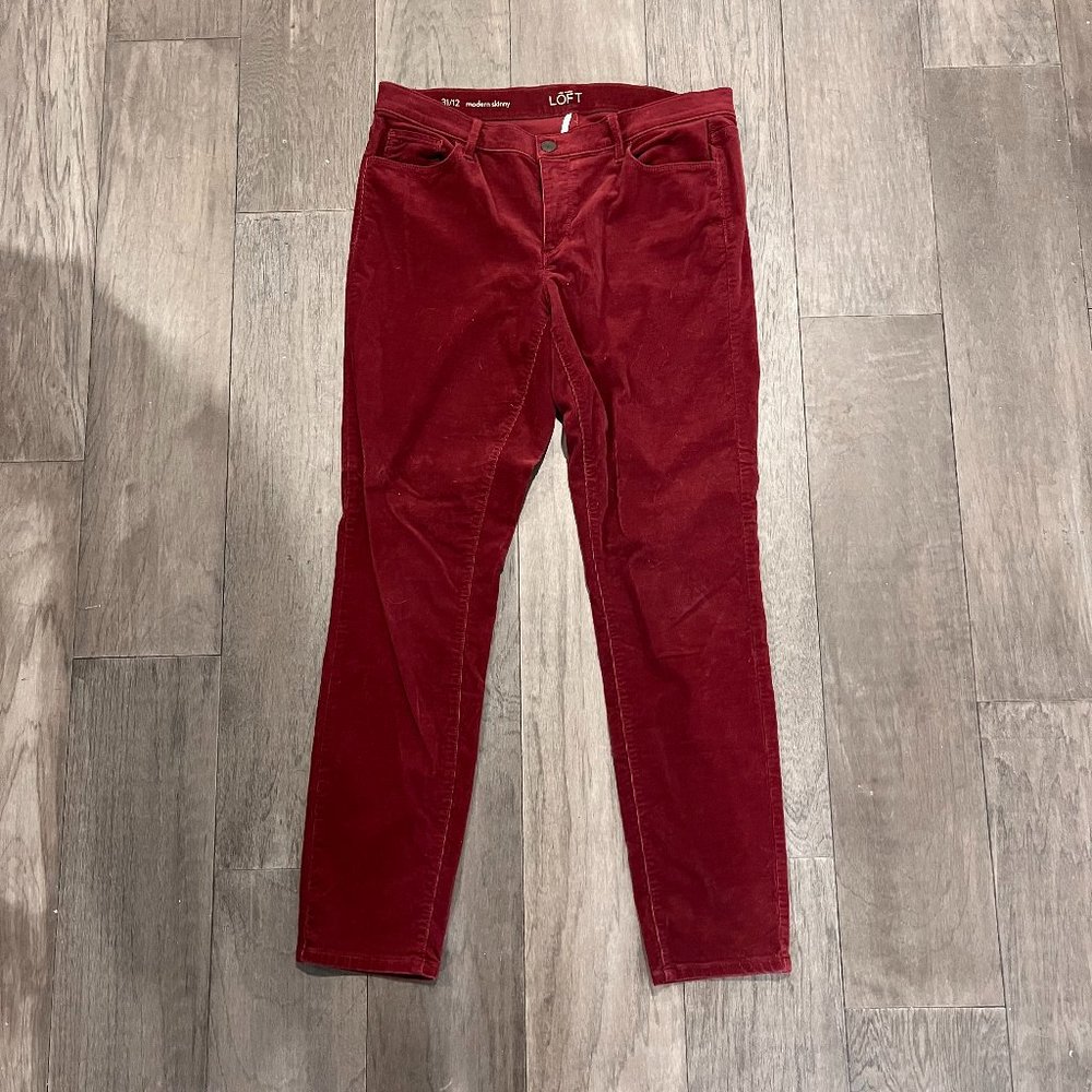 EUC Ann Taylor Loft Corduroy Slim Fit Pants Jeans - 12